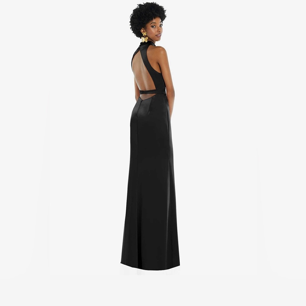 Dessy black lux charmeuse (satin) size 4.